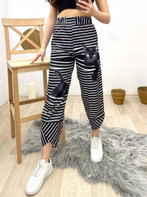 Spodnie w paski w kotki 2XL/3XL