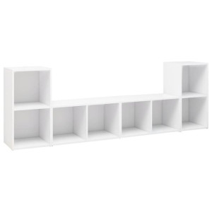 Szafki TV, 4 szt., białe, 72x35x36,5 cm, płyta wiórowa