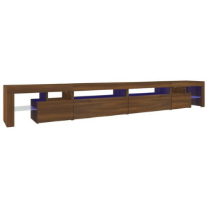 Szafka pod TV z oświetleniem LED, brązowy dąb, 290x36,5x40 cm