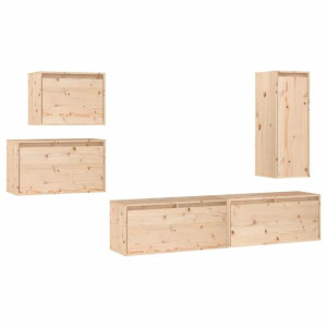 Szafki pod TV, 5 szt., lite drewno sosnowe