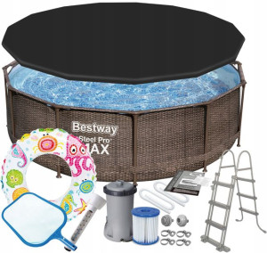 Bestway 56709 Basen 11w1 Stelażowy 366x100 Rattan
