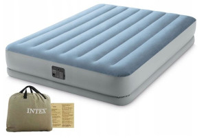 Intex 64168 Dmuchany Materac Pompka 203x152x36cm