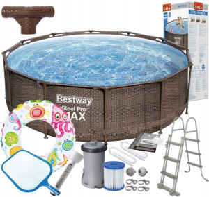 Bestway 56709 10w1 Basen Stelażowy 366x100 Rattan