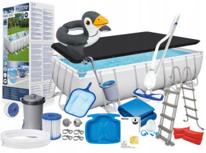 Bestway 56670 17w1 Basen Stelażowy 488x244x122cm