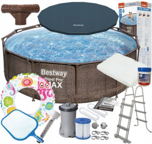Bestway 56709 13w1 Basen Stelażowy 366x100 Rattan