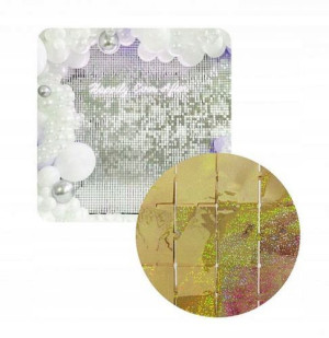 KURTYNA panelowa holograficzna 200x100cm gold