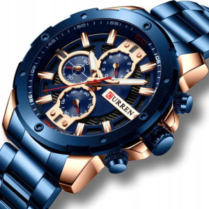 Curren Elegancki Zegarek Męski Chronograf 4 Kolory