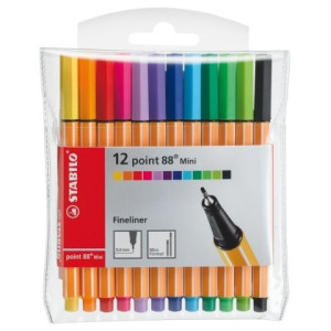 Cienkopisy Stabilo Point mini 12kol.