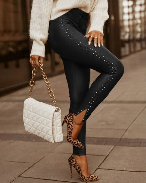 Spodnie legginsy z paskiem w talii S/M
