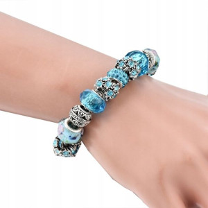 Bransoletka MODUŁOWA CHARMS RETRO NIEBIESKA D82
