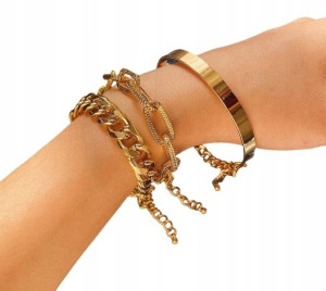 Bransoletki Zestaw 3 Szt Miami Boho D70 Złot