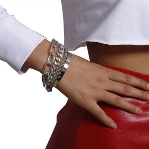 Bransoletki Zestaw 3 Szt Miami Boho D70 Srebrne
