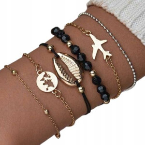 Bransoletka na rękę zestaw 6 bransoletek CHARMS