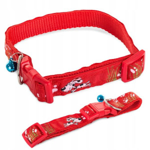 Obroża materiałowa z dzwoneczkiem zatrzask od 29cm