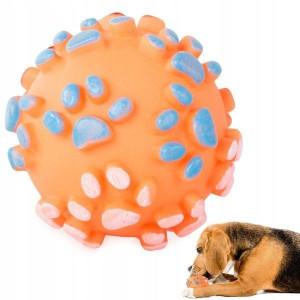 Gryzak piszczący dla psa zabawka gumowa piłka 7cm