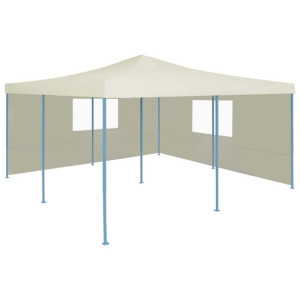 Składana altana z 2 ścianami, 5x5 m, kremowa