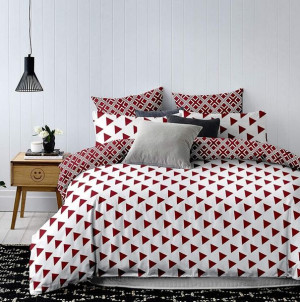 DecoKing Pościel TRIANGLES MAR+WHI 140x200+80x80*1