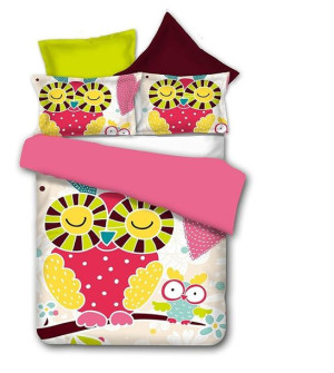 DecoKing Pościel OWLS FUNNYSTORY 140x200+80x80*1