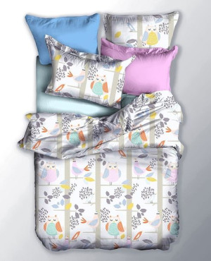 DecoKing Pościel SOWA 200x200+80x80*2