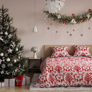 AmeliaHome Pościel flanelowa 160x200+70x80*2