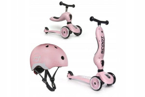 SCOOTANDRIDE hulajnoga jeździk ROSE + kask XXS-S