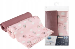 CANPOL Pieluszki muślinowe BONJOUR 2szt 70x70 pink