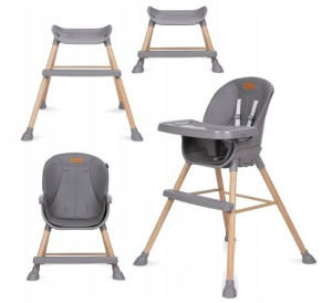 Kidwell EATAN WOOD krzesełko drewniane 4w1 Gray