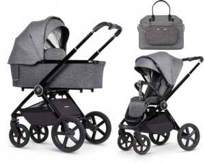 VENICCI TINUM Upline luksusowy wózek 2w1 SteelGrey