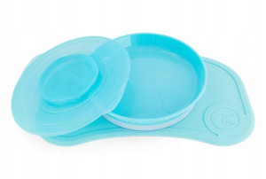 Twistshake Click Mat Mini + talerz z pokrywką Blue
