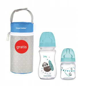 CANPOL Butelki EasyStart + Termoopakowanie Blue