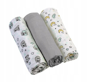 BabyOno Pieluchy PIELUSZKI MUŚLINOWE 3 SZT 348/01
