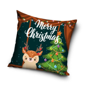 Poszewka Świąteczna 40x40 - Reniferek Choinka Merry Christmas