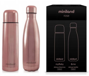 MINILAND Zestaw Termos+Butelka DELUXE 500ml ROSE