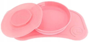 Twistshake Click Mat Mini + talerz z pokrywką Pink