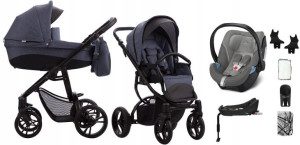 BEBETTO wózek 4w1 HOLLAND+Cybex ATON 5+BAZA 02/CZA