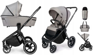 MUUVO wózek 2w1 QUICK 3.0 Steel Grey CHROME