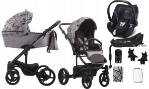 BEBETTO wózek 4w1 TORINO CYBEX Aton 5 BAZA TEX 01