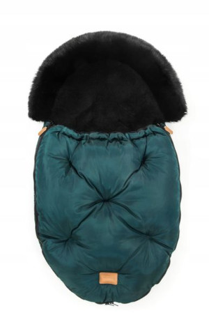 FLOO zimowy śpiworek ALASKA futerko Green/Black