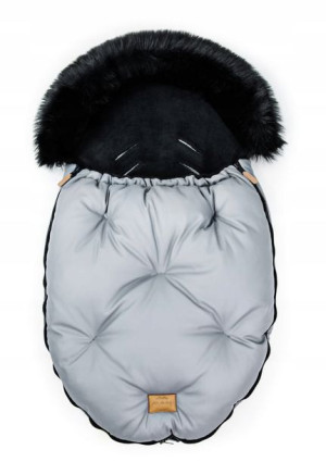 FLOO zimowy śpiworek ALASKA futerko Grey/Black