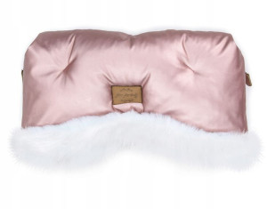 FLOO Mufka rękawica ALASKA futerko Rosegold/White