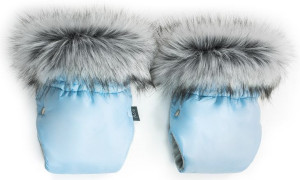 FLOO Mufka do wózka rękawice futerko BLUE