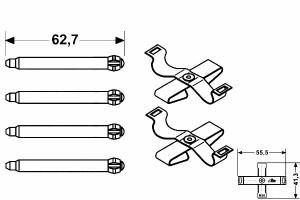 Zestaw Montażowy Klocków Ford Escort V Opel Astra