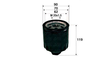 Filtr Oleju Renault Clio 1.9d 91-98 Valeo