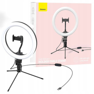 Baseus Lampa Pierścieniowa Led Ring+statyw Telefon