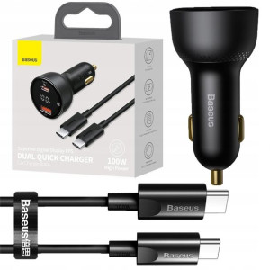 Baseus Szybka Ładowarka Samochodowa Usb/usb-c 100w