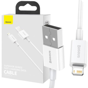Baseus Kabel Usb - Lightning 2,4a 0,25 M Biały