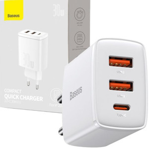 Baseus Ładowarka Sieciowa Usb-c Usb 30w Pd Qc 3.0