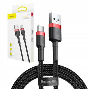 Baseus Kabel Usb-c Qc3.0 3a 0,5m Czarno-czerwony
