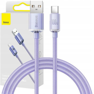 Baseus Kabel Usb A - Usb Typ C 100w 2m Fioletowy