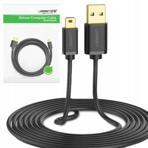 Ugreen Pozłacany Kabel Usb - Mini Usb 1m Czarny
